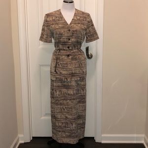 Le Suit Skirt Suit - Animal Print & Brown Size 10P